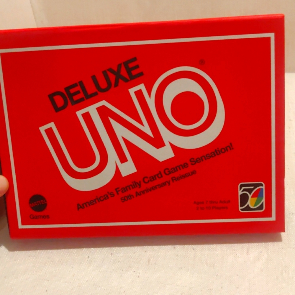 New!Uno deluxe American family card game. 50th anniversary reissue Y2K Education